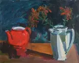 Red Teapot by Brian Ballard, 2017, oil on canvas, sold Sep 2018