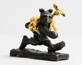 Patrick O'Reilly, Bear with Golden Lamb, 2017, bronze and gold leaf - from an edition of 9