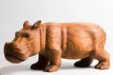 20th Century Asian School, Hippo, suar wood sculpture