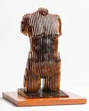 Tom Hiscocks British, Female Torso, copper plated corten steel on sapele wood - number 4 from an edition of 5