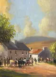 Cattle Fair by Norman J. McCaig, oil on board, offered Sep 2018