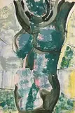 Gerard Dillon, Nude, mixed media on paper