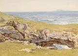 Helen Allingham, Coastal Landscape, watercolour