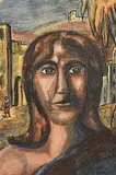 Christy Brown, Pensive Woman, oil on board