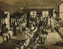 The Jockeys Dressing Room at Ascot by John Lavery, silver gelatin print, sold Sep 2018