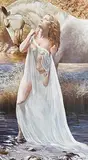 Jackie Edwards, Epona and the Grey, tempera on board