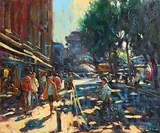 Ha'Penny Bridge, Dublin by Norman Teeling, oil on board, sold Sep 2018