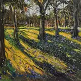 Bluebell Meadow by Gerard Byrne, oil on canvas, sold Sep 2018