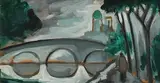 Markey Robinson, Bridge Over the Canal, gouache on board
