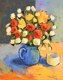 Still Life - Vase of Flowers by Maria Luisa Menghini Italian, oil on canvas, sold Sep 2018