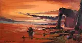 Sunset by Arthur K. Maderson, 1972, oil on canvas, sold Sep 2018