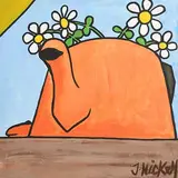 Joby Hickey, Still Life - Teapot and Daisies, oil on canvas