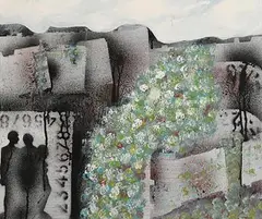 Jack Pakenham, Landscape with Figures and Numbers, c.1970, oil on board