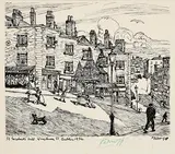 Harry Kernoff, St. Michael's Hill, Winetavern Street, Dublin, 1934, woodcut
