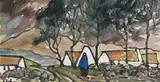 Markey Robinson, Returning to the Village, gouache on board