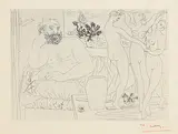 Pablo Picasso Spanish, Sculpteur et Trois Danseuse Sculptee, original lithograph (Bloch217)