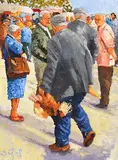 Graham Elliott, Chicken Tonight, oil on canvas board
