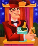 Cheers, Mr Punch by Graham Knuttel, oil on canvas, offered Aug 2018