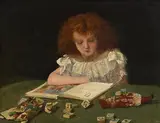 Richard Moynan, Girl with a Book and Toys, 1893, oil on canvas