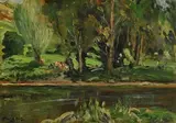 Grazing by the River by James Humbert Craig, oil on board, offered Aug 2018