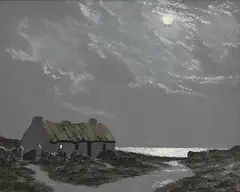 Ciaran Clear, Moonlight, Co. Donegal, oil on board