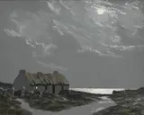 Ciaran Clear, Moonlight, Co. Donegal, oil on board