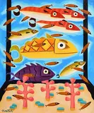 Tropical Aquarium by Graham Knuttel, oil on canvas, sold Aug 2018