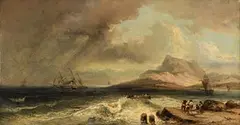 Pulling for Shore by Edwin Hayes, oil on canvas, sold Aug 2018