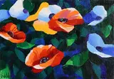 Kenneth Webb, Poppy Pattern, oil on canvas board