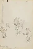 Children Playing the Whirly Gigs by Jack Butler Yeats, coloured pencil, sold Aug 2018