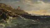 Edwin Hayes, The Mumbles Lighthouse, oil on board