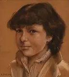 Seán Keating, Portrait of a Young Lady, pastel on paper