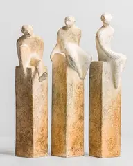 Group by Carolyn Mulholland, 1995, bronze triptych - number 9 from an edition of 9, sold Aug 2018