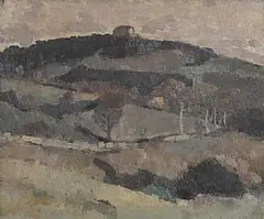 Wicklow Landscape by Peter Collis, oil on board, sold Aug 2018
