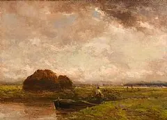 Claude Hayes, Near Dordrecht, oil on canvas