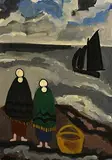 Waiting by the Shore by Markey Robinson, oil on board, offered Aug 2018
