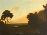 John Rathbone, Figures and Animals in a Coastal Landscape, oil on canvas