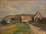 Dorothy Isabel Blackham, Coastal Cottages, oil on board