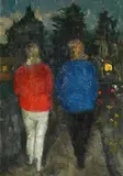 Patrick Leonard, Evening Stroll, oil on board