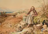 William Mulready, Doing the Chores, 1860, watercolour