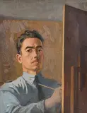 Gerald J. Bruen, Self Portrait, oil on canvas board