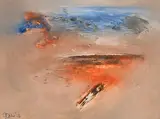 Blue Over Bog by Gerald Davis, oil on board, sold Aug 2018