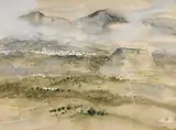George Campbell, Spanish Village, watercolour