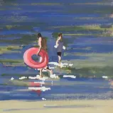 John Morris, Pink Tyre, acrylic on board