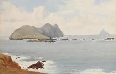 Blaskets by Captain George Drummond Fish, watercolour, sold Aug 2018