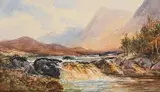 Waterfall near Aasleagh, Killery Bay by Alexander Williams, watercolour, sold Aug 2018