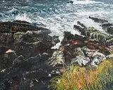 Seascape by Dorothee Roberts French, oil on canvas, sold Aug 2018
