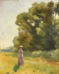 John Butler Yeats, Stroll in the Parkland, oil on board