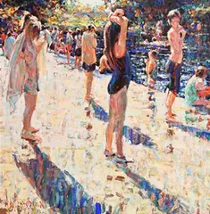 Arthur K. Maderson, Towards Evening, Lismore River Pool, oil on board