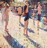 Towards Evening, Lismore River Pool by Arthur K. Maderson, oil on board, sold Jun 2018